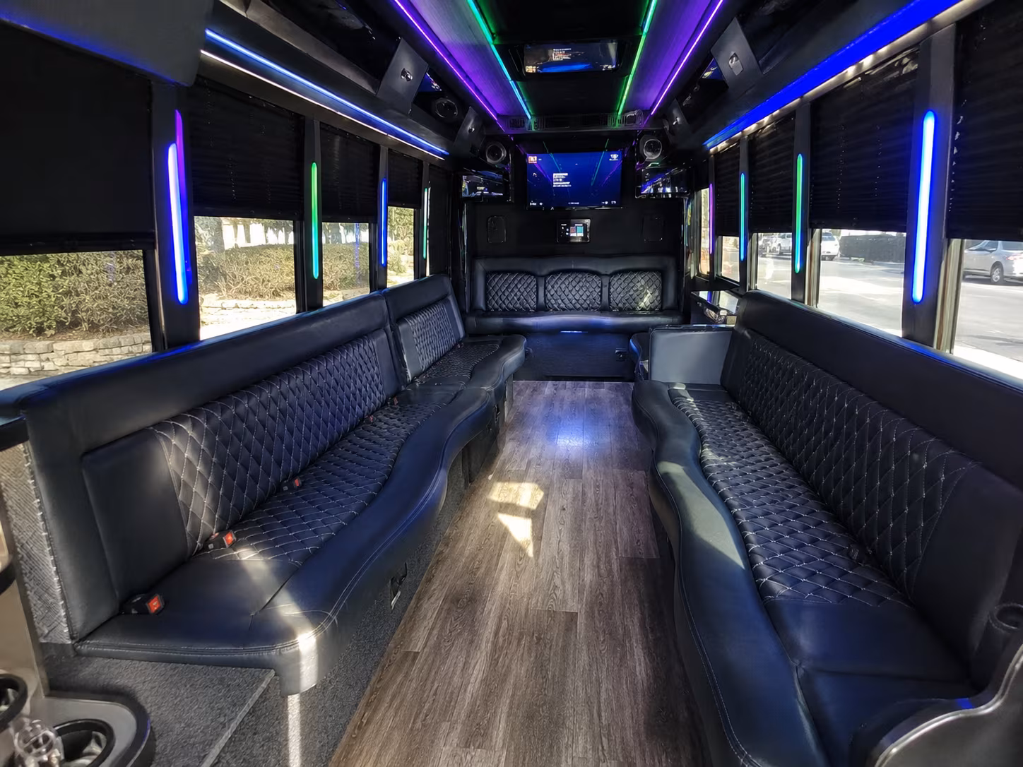 bedford 15 passenger party bus interior