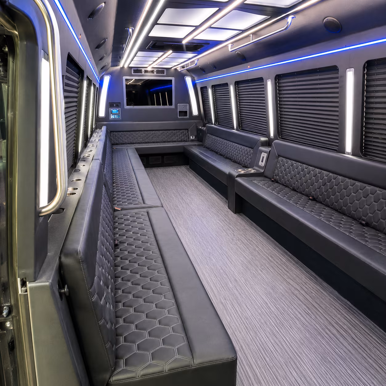 bedford 40 passenger party bus interior