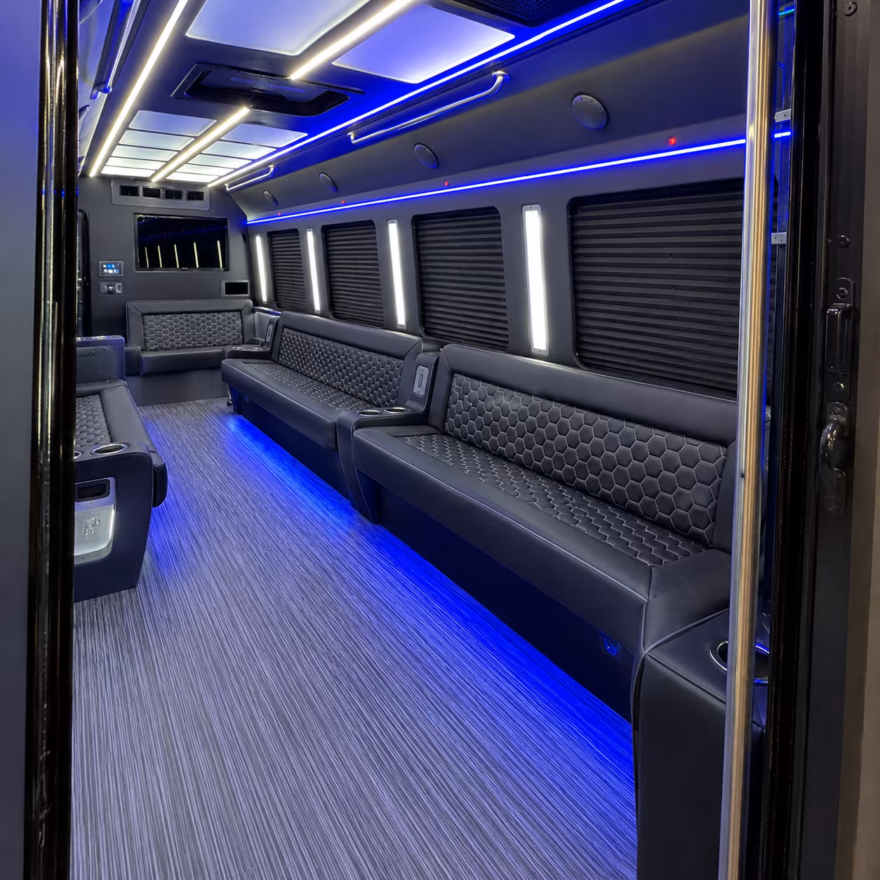 bedford party bus rental interior