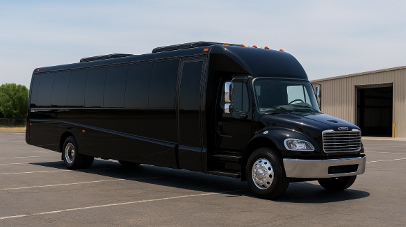 Exterior of Charter Bus Company Bedford's 25 Passenger Mini bus in Bedford