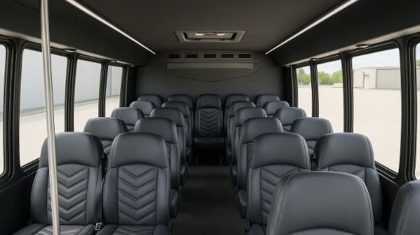 Interior of Charter Bus Company Bedford's 30 Passenger Minibus in Bedford