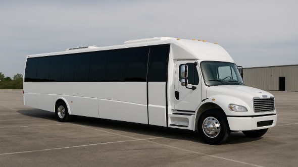 Exterior of Charter Bus Company Bedford's 35 Passenger Minibus in Bedford