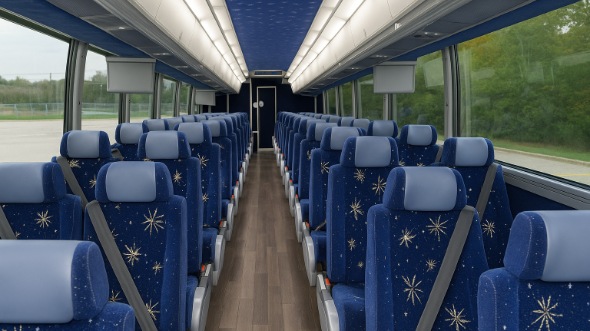 Interior of Charter Bus Company Bedford's 50 Passenger Charter Bus in Bedford