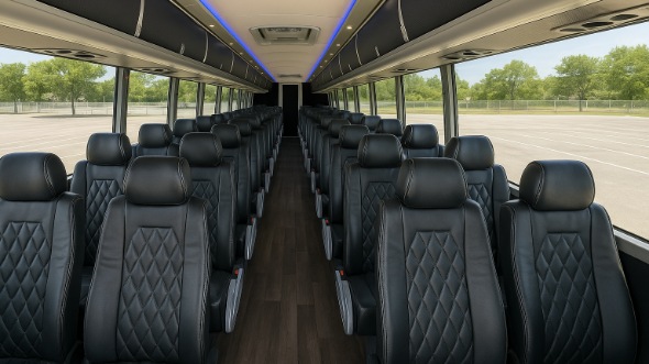 Interior of Charter Bus Company Bedford's 54 Passenger Charter Bus in Bedford