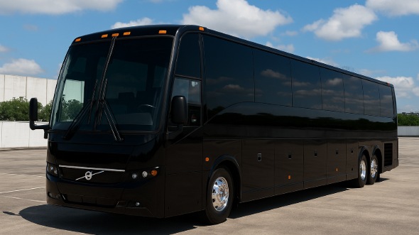Exterior of Charter Bus Company Bedford's 55 Passenger Charter Bus in Bedford