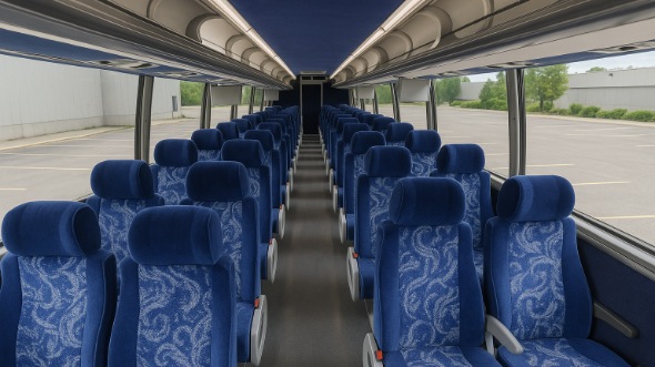 Interior of Charter Bus Company Euless's 55 Passenger Charter Bus in Euless