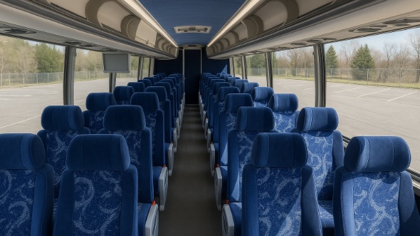 Interior of Charter Bus Company Bedford's 56 Passenger Charter Bus in Bedford