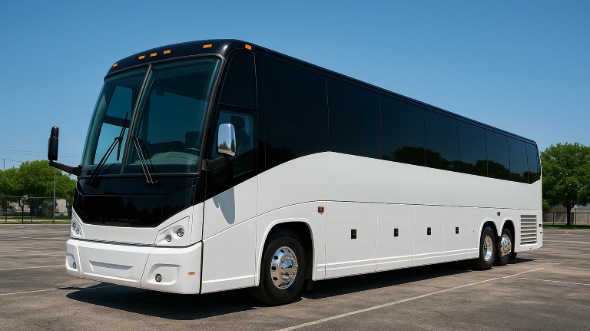 Exterior of Charter Bus Company Irving's 56 Passenger Charter Bus in Irving