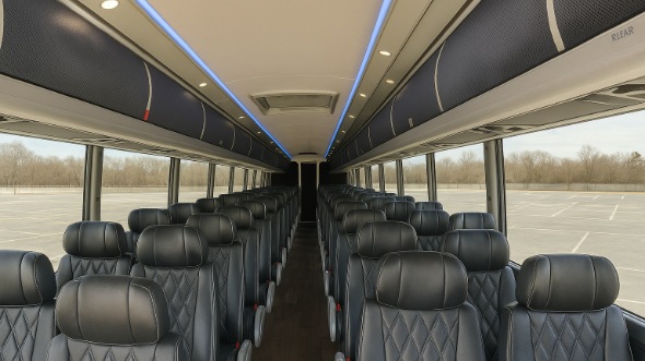 bedford 50 passenger charter bus inside