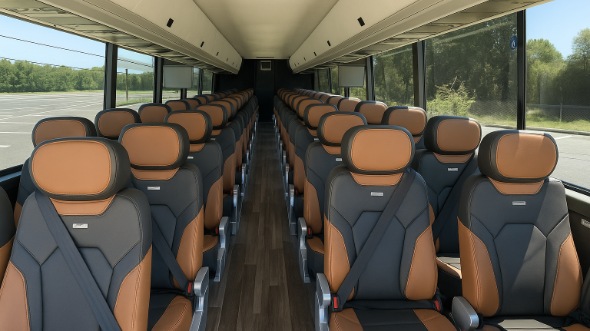 bedford 55 passenger charter bus inside