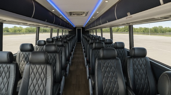 bedford 56 passenger charter bus inside
