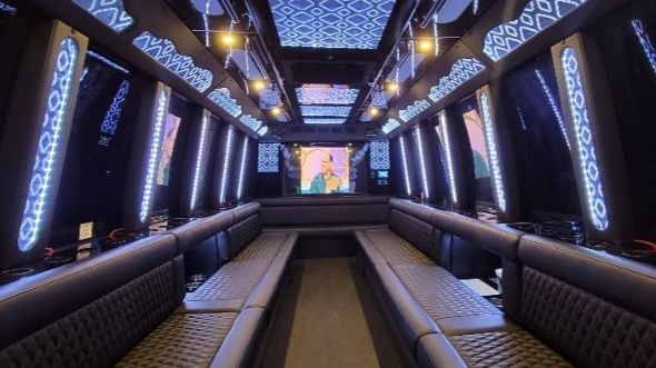 bedford party bus rental inside
