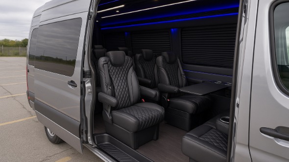 bedford sprinter van with driver inside