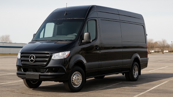 Exterior of Charter Bus Company Bedford's Sprinter Limo in Bedford